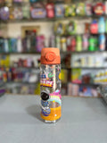 "Let's Go To Space" Astronaut Kids Water Bottle with Push-Button Flip Cap (Orange/Clear)