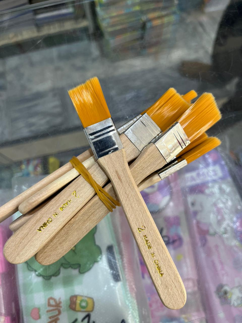Artist Flat Paint Brush – Wooden Handle (Multiple Sizes)