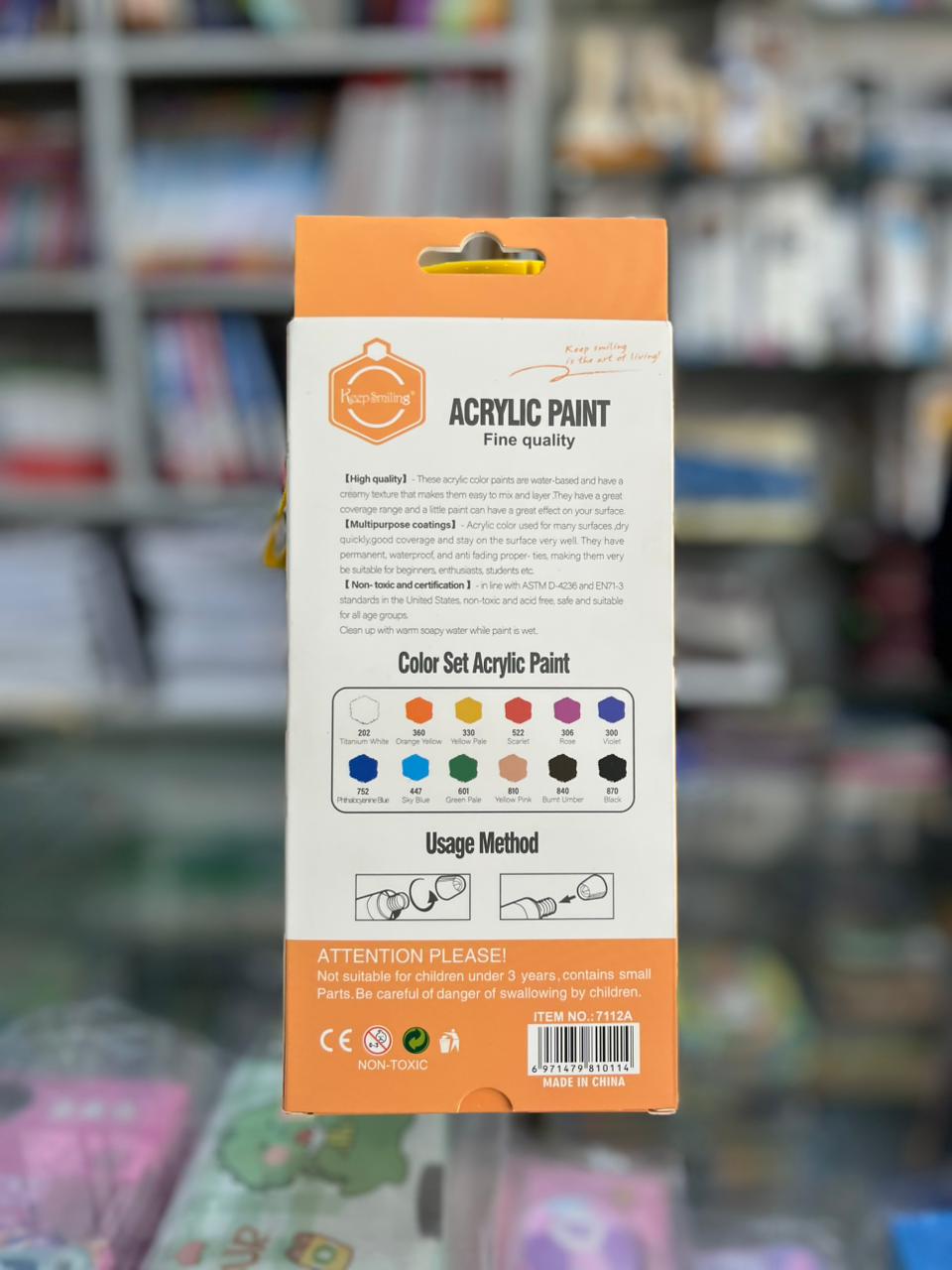 Acrylic Paint Set – 12 Vibrant Colors (12ml Each)