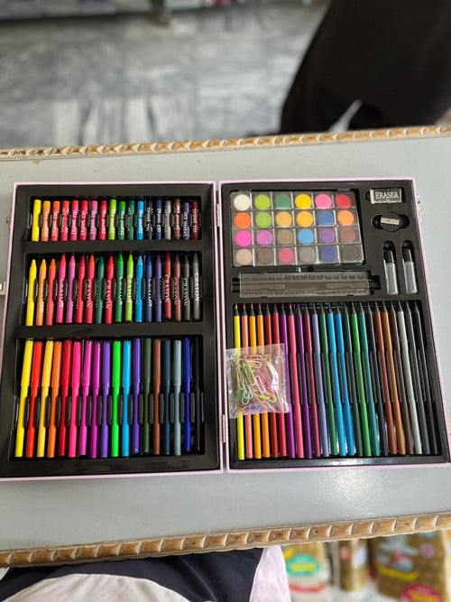 128-Piece Deluxe Kids Art Studio Suitcase Set