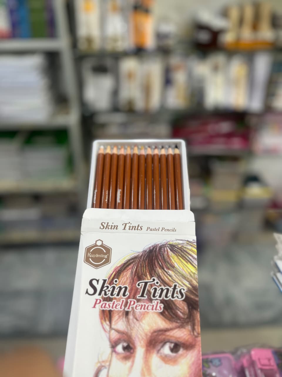 Keep Smiling Skin Tints Pastel Pencils - 12 Colours - Professional Portrait Pastel Pencils for Skin Tone Drawing
