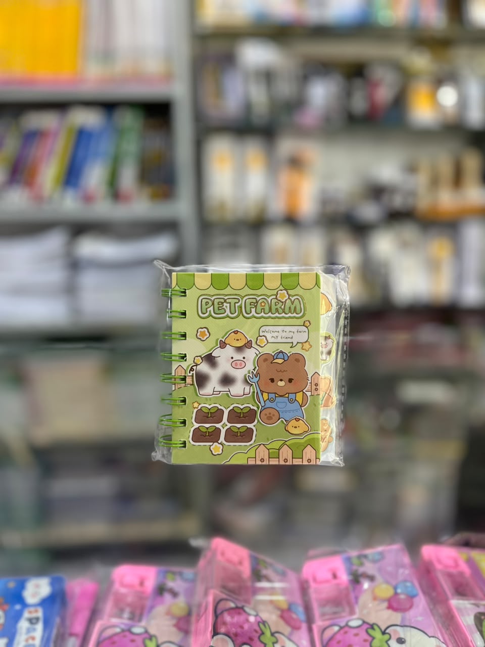 "Pet Farm" Cute Animal Mini Spiral Notebook (Pack of Cute Designs) (pack of four)