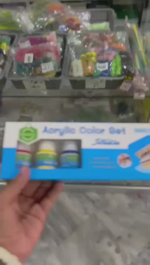 Acrylic Color Set (6 Colors + 1 Palette + 1 Artist Brush)